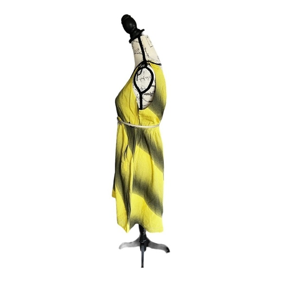 ANTHROPOLOGIE Maeve Ombre Surplice V Neck Sleeveless Mini Dress Neon Green Med - Picture 4 of 9